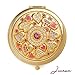Romantic Gifts for Her/Jinvun Compact Purse Mirror / 24K Gold Electroplate Round 2 Sided |Clear Reflection With Magnification & Diamond Locking Clasp/Freshen Up Makeup & Eliminate Mishaps