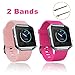 Fitbit Blaze Bands Small, yearscase 2PCS Silicone Replacement Sport Smart Watch Bands for Fitbit Blaze Smart Fitness Watch (Light Pink, Baby Pink)