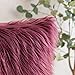 Phantoscope Faux Fur Pillow Cover Decorative Fluffy Throw Pillow Mongolian Luxury Fuzzy Pillow Case Cushion Cover for Bedroom and Couch,Purple 18 x 18 Inches