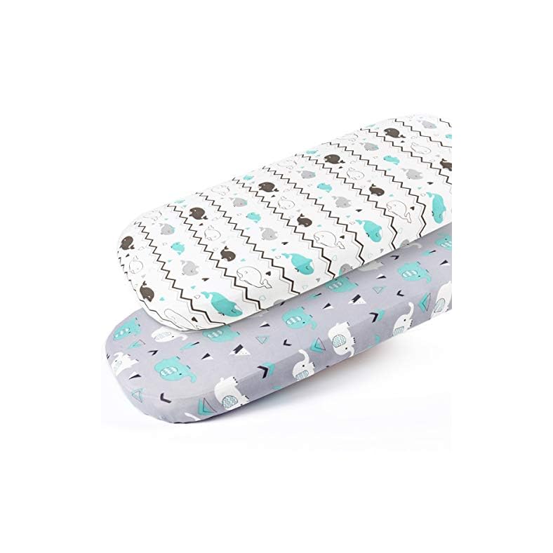 Stretch Fitted Bassinet Sheet Set BROLEX 2 Pack Cradle Sheets for Bassinet Pad/Mattress,Unisex Boys Girls,Ultra Soft…