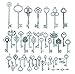 42pcs Mixed Vintage Skeleton Keys, 42 Styles Key, Each 1piece (Silver)