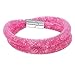 A-Ha - Stardust Crystal Mesh Bracelet / Necklace - Magnetic Clasp - Pink Sparkle