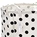 Sea Team 19.7 Inches Large Sized Waterproof Coating Ramie Cotton Fabric Folding Laundry Hamper Bucket Cylindric Burlap Canvas Storage Basket with Stylish Polka Dot Design (19.7