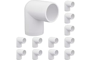 WTXHHY 12 Pack 1" PVC Fittings 90 Degree Elbow, Furniture Grade 1 Inch PVC Pipe Fittings 90 Degree Elbow, UV Resistant, Fits SCH40 Pipe DIY Garden Shelves, Greenhouse, Shelf