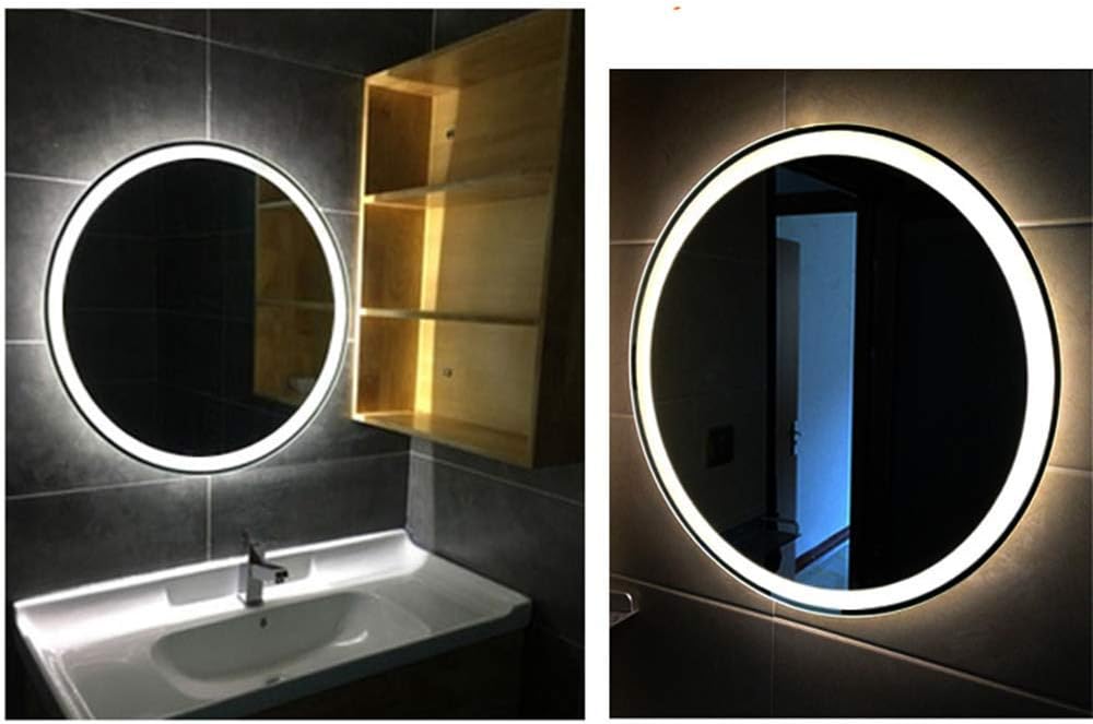 Runder Spiegel, LED-Leuchten Kosmetikspiegel An der Wand montierter
