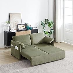 65-Inch Corduroy Loveseat Sofa with Pull Out