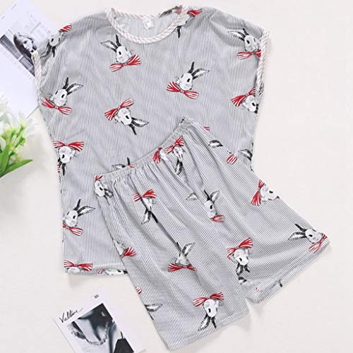 image for JJHYDZ Ice Man made fiber New Women Summer Pajamas Arranged Short Slee