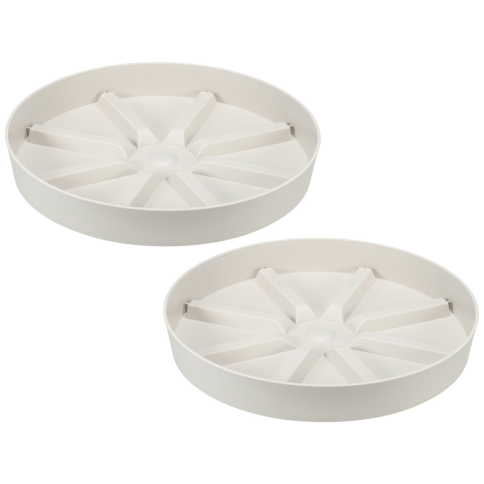 PATIKIL 10.5 Inch Plant Saucers Tray, 2Pcs Durable Plastic Round Flower Pot Drip Tray Thicker Anti-Rot Root for Indoors Outdoors Home Garden, White