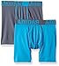 adidas Youth Kids-Boy's Sport Performance Climalite® Boxer Brief Underwear (2-Pack), Onix/Solar Blue Solar Blue/Onix, MEDIUM