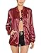 Just Quella Womens Classic Zip Up Satin Midi Bomber Jacket 8619