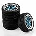 SkyQ Y Spoke RC 1/10 Scale Car On Road Tires Tyre and Wheel Rims Blue Plated 4pcs
