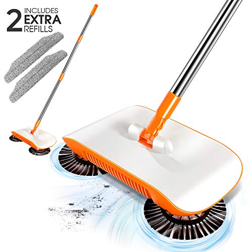 Household Cleaning Floor Sweeper 360 Hand Push Broom Sweeper Non Electric for Tile,Marble, and Hardwood