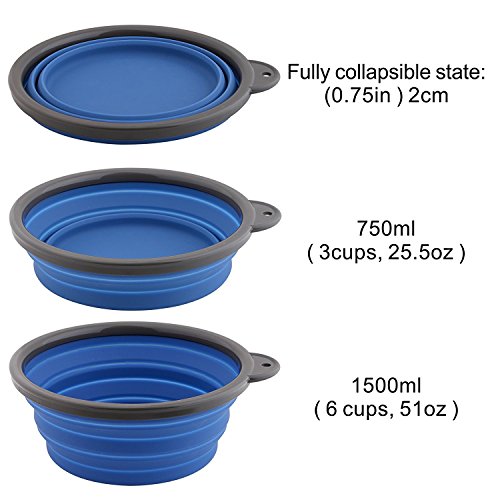 Roysili Extra Large Collapsible Dog Bowl, BPA Free Travel Bowl for Dog Cat Food Water, Foldable Cup Dish Feeder, Portable Travel Dog Bowl - Thumbnail 2