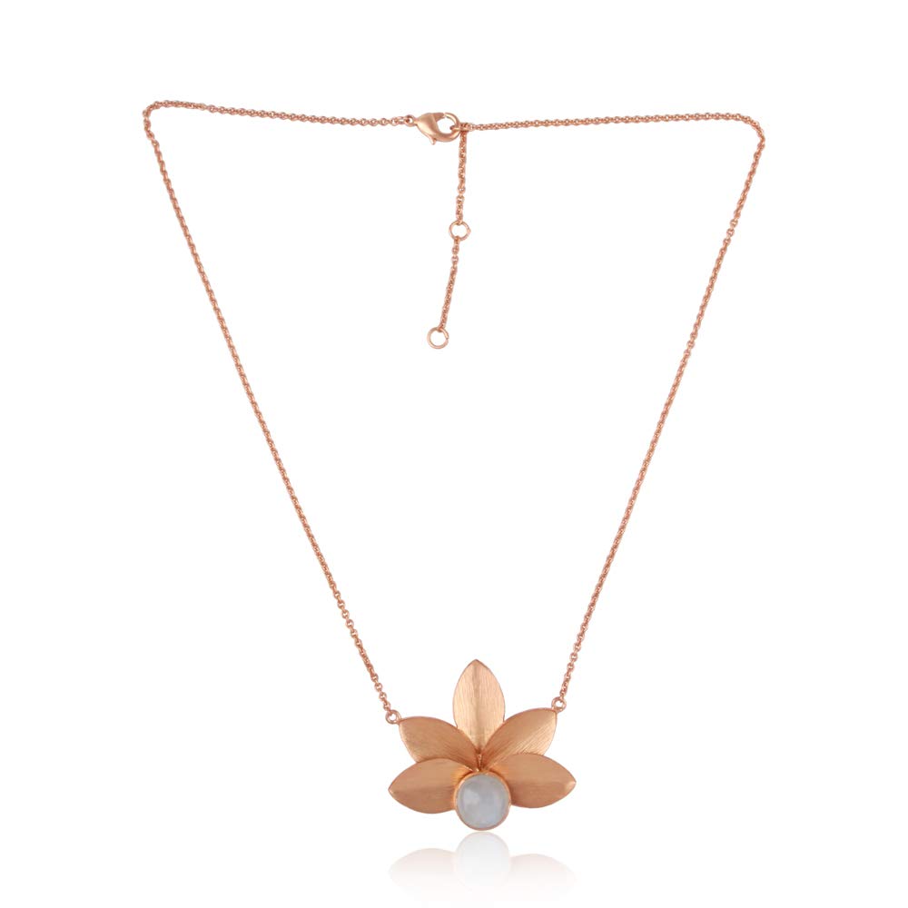 'Autumn Breeze' Fertility Growth Remembrance Hammered Leaf Handmade Necklaces Earrings (as chosen) Gold Rose Gold Silver Filled Fine Jewellery Gift Boxed ('Bahaar' Rose Gold Flower Necklace)
