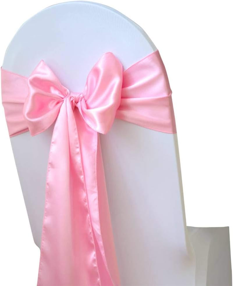 mds Pack of 50 Satin Chair Sashes Bow sash for Wedding and Events Supplies Party Decoration Chair Cover sash -Olive Green: Furniture & Decor