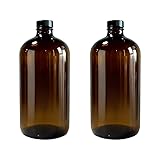 GPK4ALL 32oz 946ml Amber Boston Round Bottle with