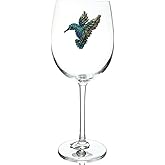 THE QUEENS' JEWELS Hummingbird Jeweled Stemmed Wine Glass, 21 oz. - Unique Gift for Women, Birthday, Cute, Fun, Not Painted, Decorated, Bling, Bedazzled, Rhinestone