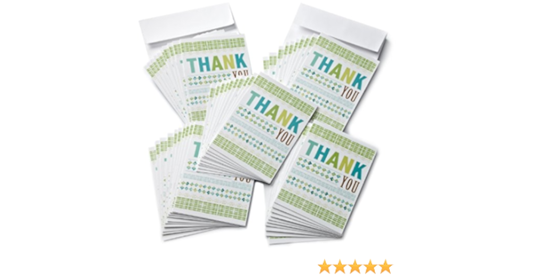 Amazon Com Amazon Com 25 Gift Cards Pack Of 50 With Greeting Cards Thank You Design Gift Cards