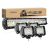 Nilight 20 Inch 420W Triple Row Flood Spot Combo