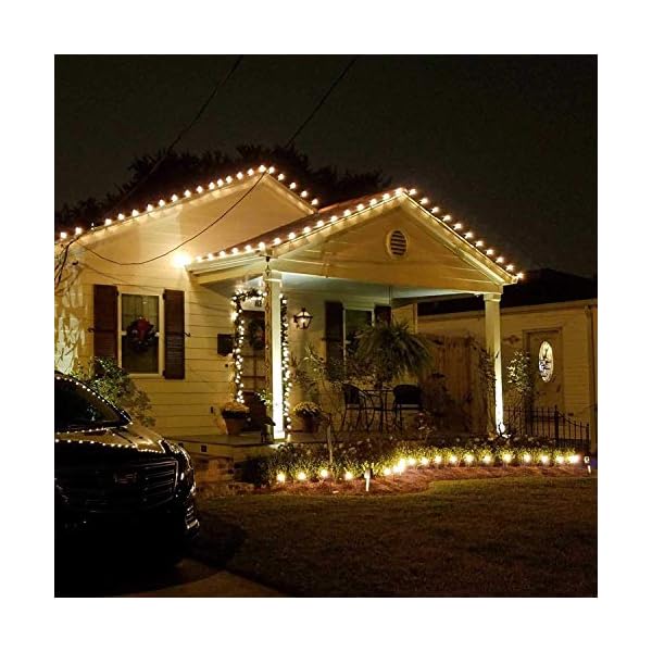 100 Pack Original Shingle Tab Light Clips for C7 C9 Christmas Lights, Christmas Light Plastic