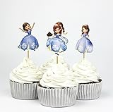 24 pcs Sofia the First Cupcakes toppers cupcake picks, sofia the first birthday decorationsprincess toppers ,princess cupcake party kids decoration