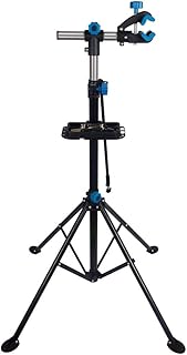 Yaheetech Fahrradmontageständer 50 kg Belastbar, Reparaturständer 360 Grad Drebar, Klappbar und Höhenverstellbar, mit magnetischer Werkzeugschale