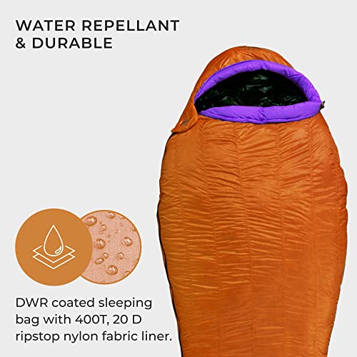 Hyke & Byke Eolus 0 F Hiking & Backpacking Sleeping Bag 4 Season, 800FP Goose Down Sleeping