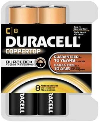 Duracell - CopperTop C Alkaline Batteries With Recloseable Package - Long Lasting, All-Purpose C Battery For Household And Business - 8 Count: Health & Personal Care