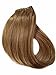 Clip in Hair Extensions Real Human Hair 70grams 7pcs Light Golden Brown 15 Inch Remy Hair Extensions Clip ins/on for Full Head, Color #12