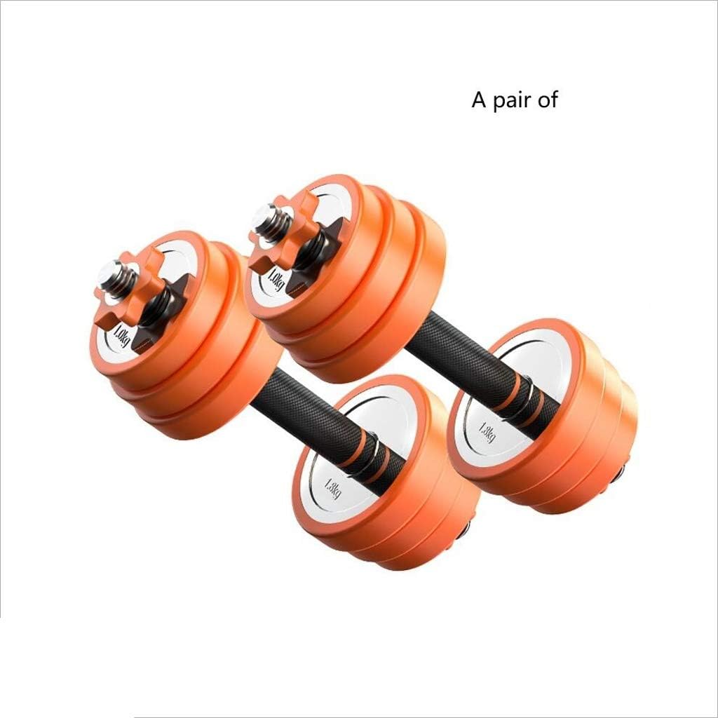 Love lamp Dumbbells A Set of 2 Dumbbells with PVC Rubber Ring Padded Handle Adjustable Weight 20KG Household Stainless Steel Barbell Fitness Equipment Dumbbells 20 lbs