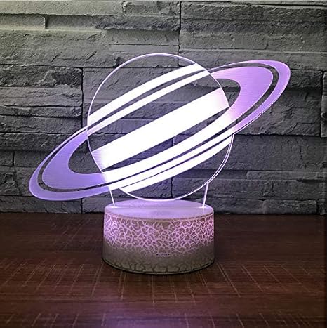 Saturno Universo Lámpara De Luz Nocturna 3D Sky Planet Lámpara Led 7