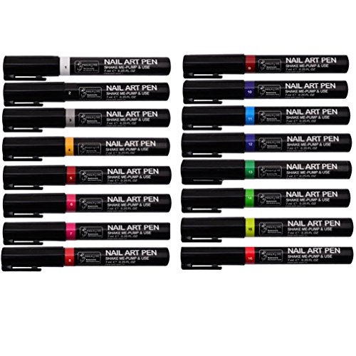 Amazon Com Migi Nail Metallica Nail Art Pen Kit New 6 Color