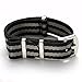 PBCODE Watch Straps Seat Belt Nylon Strap Heavy Duty Polished Buckle 22mm James Bond Black Gray