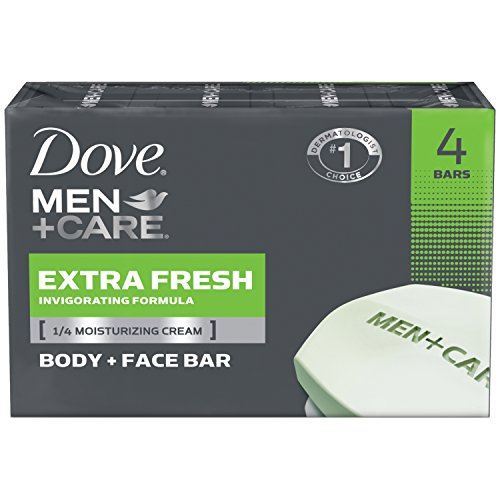 Dove Men+Care Body and Face Bar, Extra Fresh 4 oz, 4 Bar