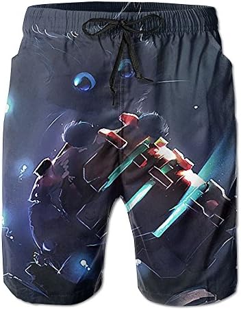 Mens 3d Dead Space Aliens and Cats War Casual Stretch Pants Quick Dry Shorts With Pockets