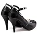 getmorebeauty Women's Vintage Retro Black and White Ankle Strappy Buckle Dress High Heels
