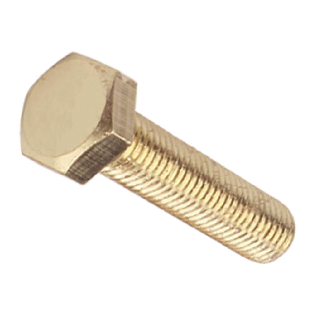 Liujiami Brass Screws Flat Hex Bolts - M4 M5 M6 Hex Head Screw Bolts Hexagon Machine Fully Thread Setscrew Hardware Bolts