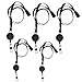 Yueton Pack of 5 Retractable Badge Reel Lanyard Neck Strap Band with Belt Clip for Business ID Badge Card Name Tag Holders, Factory Worker, Students, Office Worker, Etc + Free Gift(Sticker)