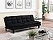 DHP Allegra Pillow-Top Cushion Futon Couch with Upholstered Microfiber - Black