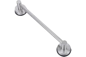 GLEAVI Suction Cup Retractable Towel Bar 11.3-22.17 Inch Telescopic Stainless Steel Bathroom Wall-Mounted