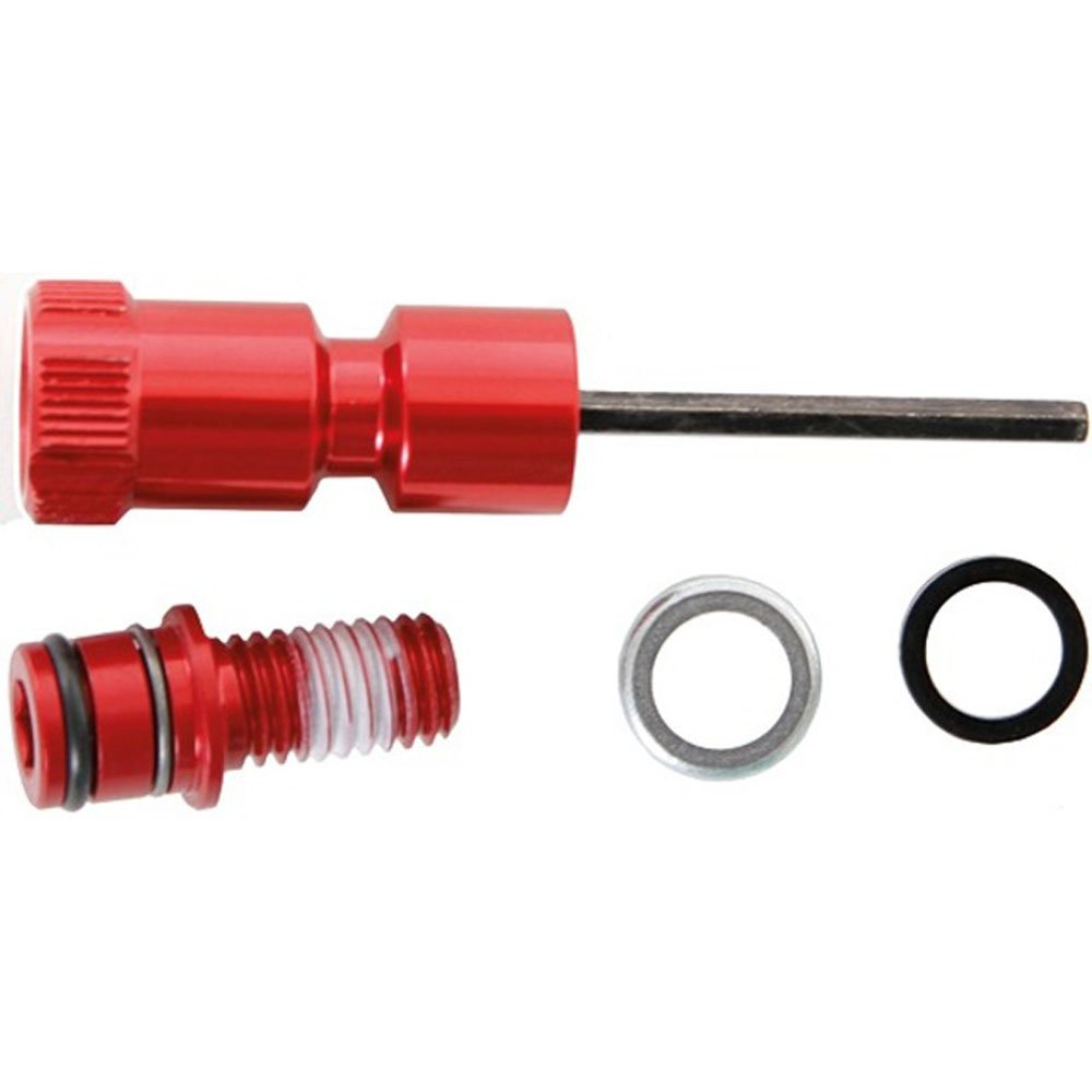 Rock Shox Rebound Adjuster Knob/Bolt Kit Aluminium Long (Use with Maxle Lower Leg), 114015404010 - Red