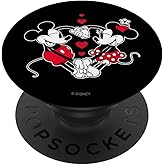 Disney Mickey and Minnie Love Gaze Hearts Black PopSockets Adhesive PopGrip
