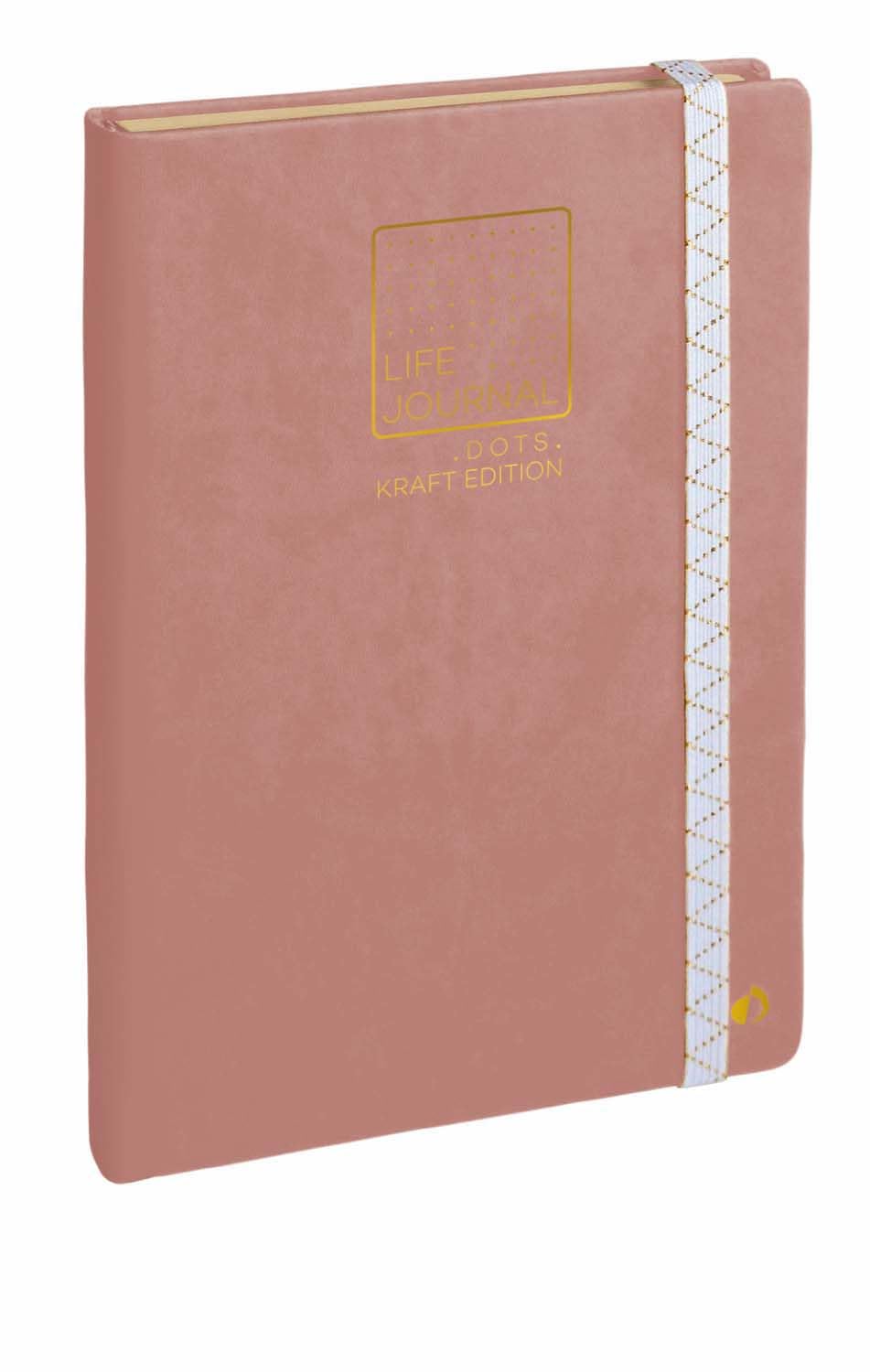 Quo Vadis - Collection: Life Journal Notebook 21 Dots Kraft Stitch with Elastic 15 x 21 cm - Multilingual Edition - Praline