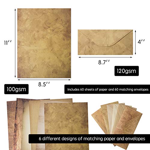 Vintage Paper and Envelopes - 60 Sheets of Antique Looking Papers & 60 Antique Style Envelopes -Clas - //coolthings.us