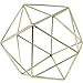 3D Geometric Himmeli Centerpiece & Hanging Ornament, Chrome Plated Metal - 6 Inch Size (Gold)