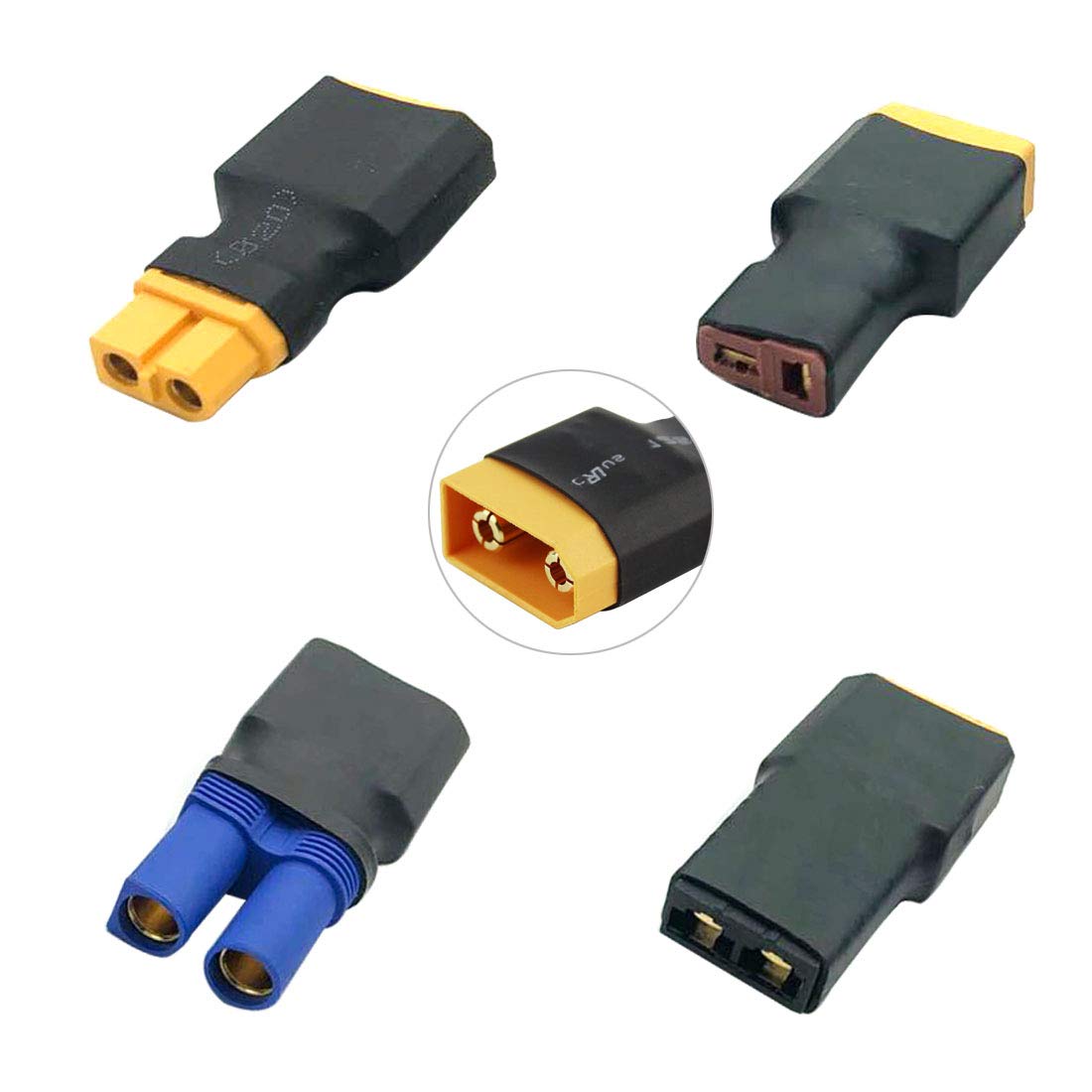 FLY RC 4PCS XT90 Male to EC5 / Deans T / XT60 / Traxxas trx plug Wireless Connector Converter Adapter for RC Lipo NiMH Battery Charger ESC
