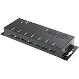 Coolgear 7 port USB 3.0 Industrial Strength Hub with 350 Watt Surge Protection and 15KV ESD protection, integrated Mounting brackets, 5V 6amp Power Supply Included.