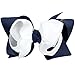 Floral Fall Baby Girls Holiday Hair Clips Large Boutique Hair Bowknot BY-06 (White Navy)