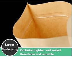 Kraft Paper Bags With Matt Window And Zip Lock