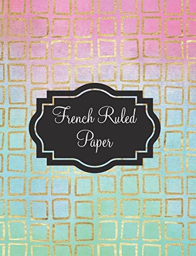 Gold Watercolor French Ruled Paper Notebook: 200 pages, french ruled paper, glossy Paperback – 5 Jul 2018